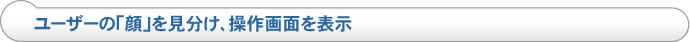 ユーザーの「顔」を見分け、操作画面を表示